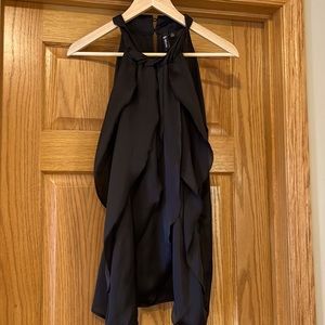 Black silky sleeveless top (#44)